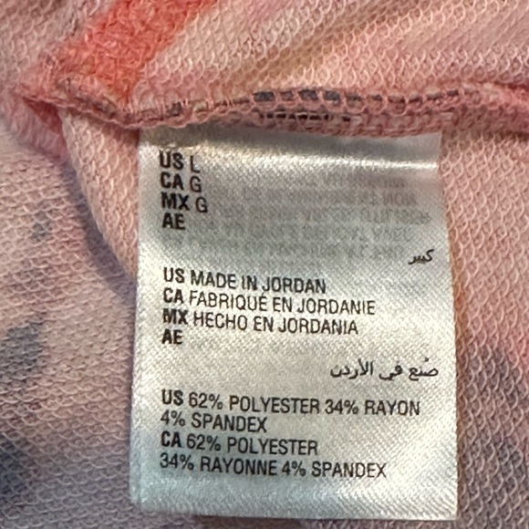 Ideology, Peach Berry Tie Dyed , Scoop Neck, Cap Sleeve Pullover Top, - Picture 13 of 14